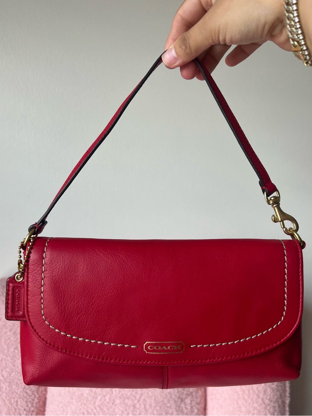 Coach Campbell Red Small Wristlet/ Shoulder Bag